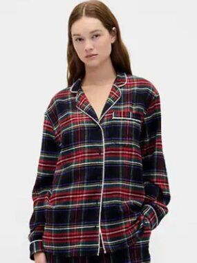 NWT Gap Plaid Flannel Pajama - TOP ONLY - Petite Small